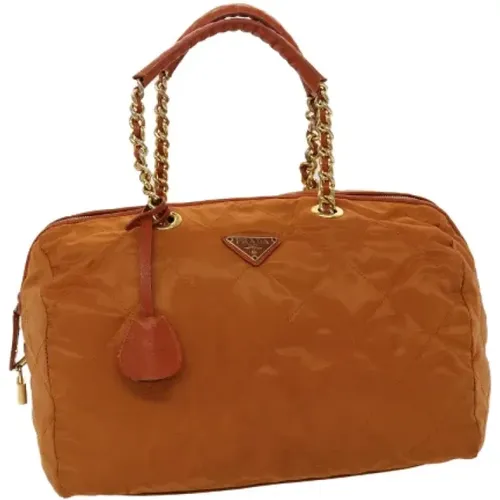 Pre-owned Nylon Boston Bag , female, Sizes: ONE SIZE - Prada Vintage - Modalova