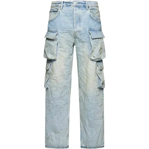 Zerissene Denim Weite Bein Jeans , Herren, Größe: W31 - Purple Brand - Modalova