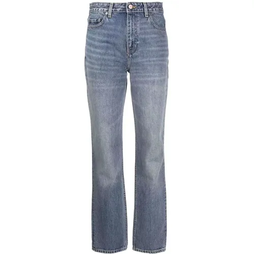Cotton Straight-Leg Jeans , female, Sizes: W28 - Ganni - Modalova