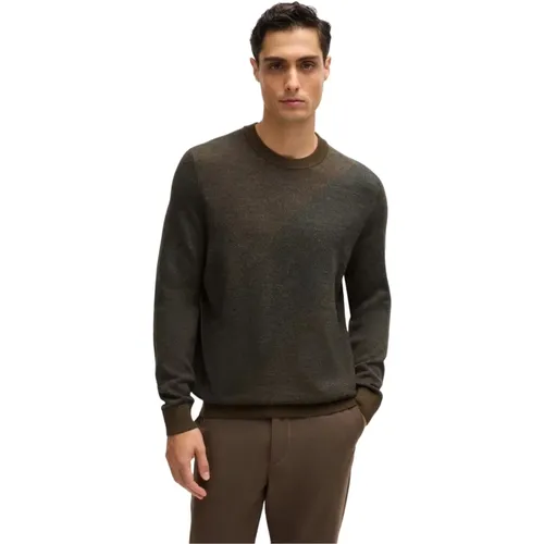 Bicolor Jacquard Wollpullover , Herren, Größe: L - Hugo Boss - Modalova