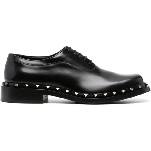 Rockstud Leather Derby Shoes , male, Sizes: 6 UK - Valentino Garavani - Modalova