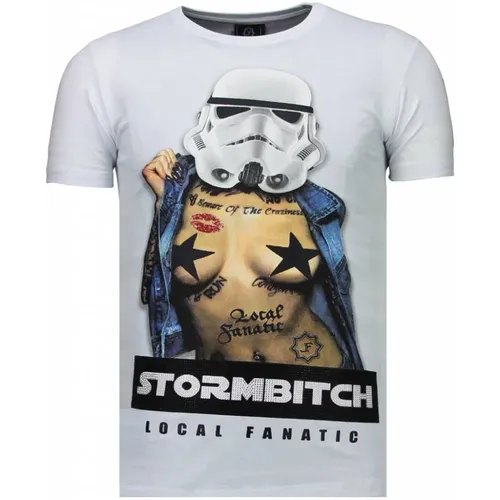 Stormbitch Rhinestone - Herren T-Shirt - 5770W , Herren, Größe: L - Local Fanatic - Modalova