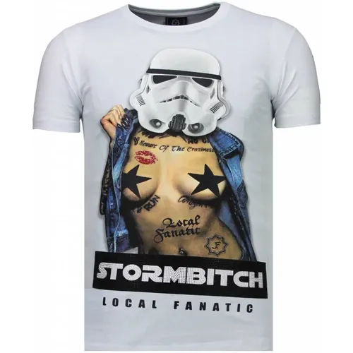 Stormbitch Rhinestone - Herren T-Shirt - 5770W , Herren, Größe: XL - Local Fanatic - Modalova