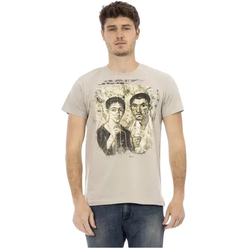 Baumwoll-T-Shirt mit Frontdruck , Herren, Größe: 2XL - Trussardi - Modalova