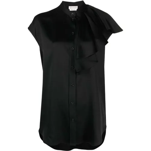 Silk Ruffle Shirt , female, Sizes: S, XL, M, L - alexander mcqueen - Modalova
