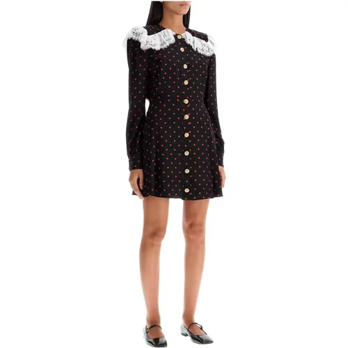 Polka Dot Silk Mini Dress , female, Sizes: 2XS - Alessandra Rich - Modalova