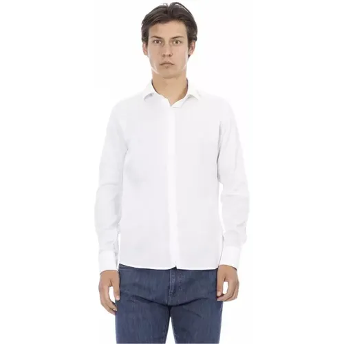Weißes Slim Fit Italienischer Kragen Hemd , Herren, Größe: 3XL - Baldinini - Modalova