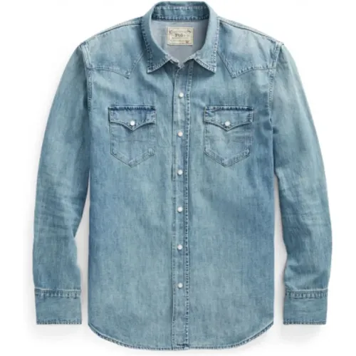 Western Denim Jacket with Cowboy Details , male, Sizes: 2XL, XL, S - Polo Ralph Lauren - Modalova