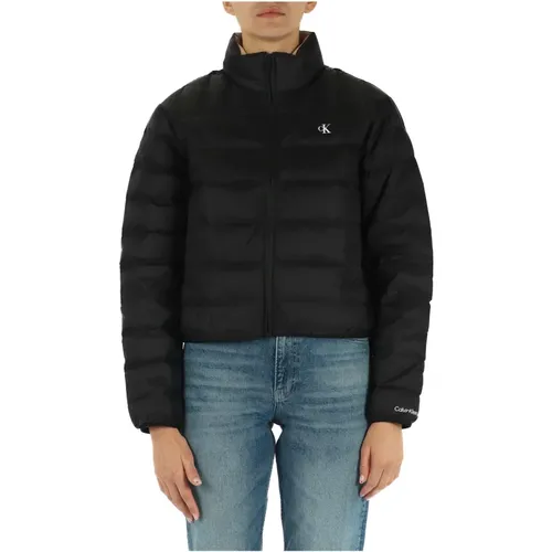 Quilted Logo Print Puffer Jacket , female, Sizes: S, XS - Calvin Klein Jeans - Modalova