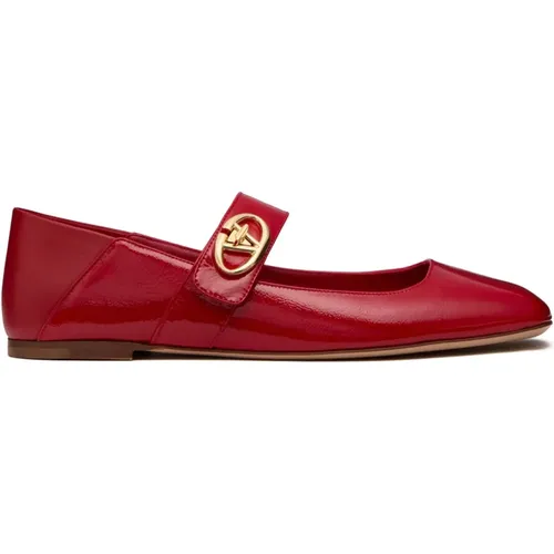 Flat Shoes with VLogo Strap , female, Sizes: 4 UK, 6 UK, 5 UK, 5 1/2 UK - Valentino Garavani - Modalova