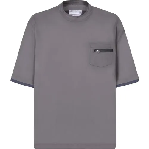 Herren Graue T-Shirts & Polos Ss24 , Herren, Größe: L - Sacai - Modalova