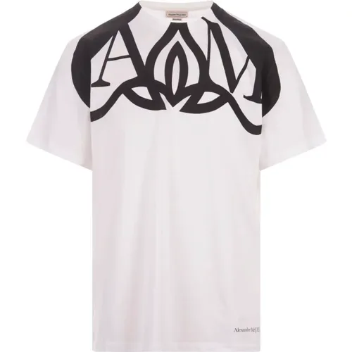 Weißes T-Shirt mit Seal Logo - alexander mcqueen - Modalova