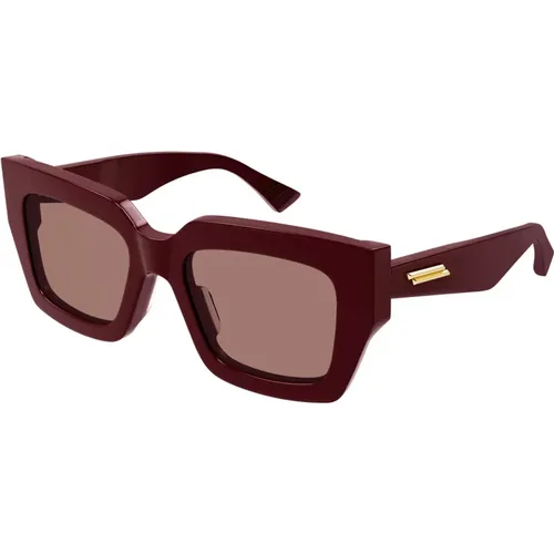 Burgundy/Pink Sonnenbrille Bv1212S , Damen, Größe: 52 MM - Bottega Veneta - Modalova