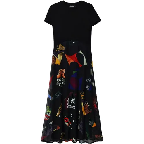 Elegantes Midi-Kleid für Frauen , Damen, Größe: M - Desigual - Modalova