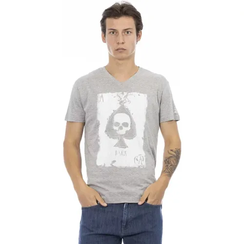 Kurzarm V-Ausschnitt T-Shirt , Herren, Größe: M - Trussardi - Modalova