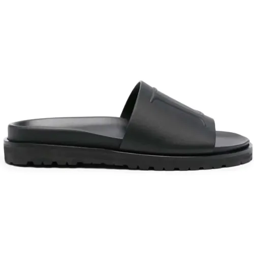 Embossed Logo Slides , male, Sizes: 8 1/2 UK, 7 UK - Dsquared2 - Modalova