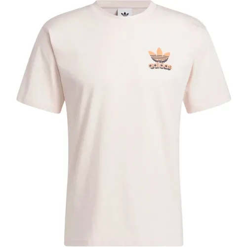 T-Shirt, Klassischer Stil , Herren, Größe: L - Adidas - Modalova