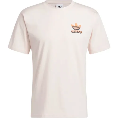T-Shirt, Klassischer Stil , Herren, Größe: M - Adidas - Modalova