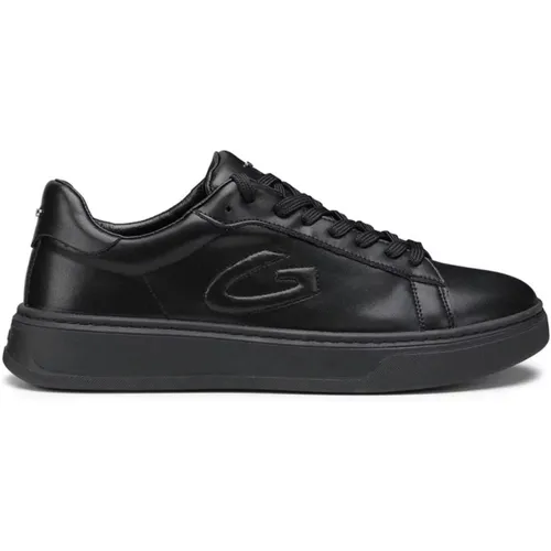 Schwarze Leder Sneakers New Era , Herren, Größe: 43 EU - Alberto Guardiani - Modalova