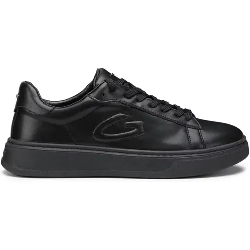 Schwarze Leder Sneakers New Era - Alberto Guardiani - Modalova