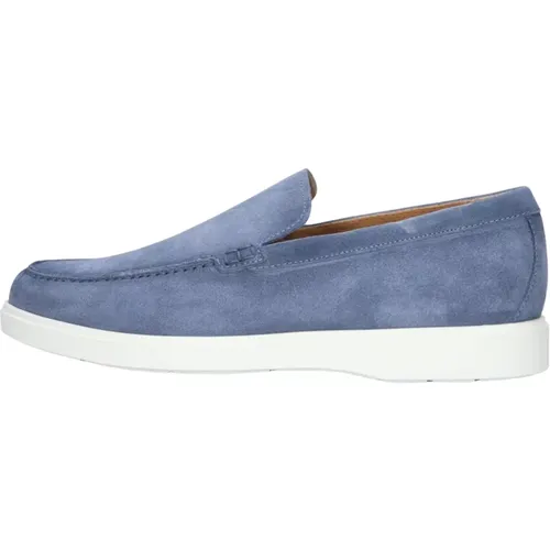 Blaue Wildleder-Loafers mit Sportlichem Look , Herren, Größe: 45 EU - Giorgio - Modalova