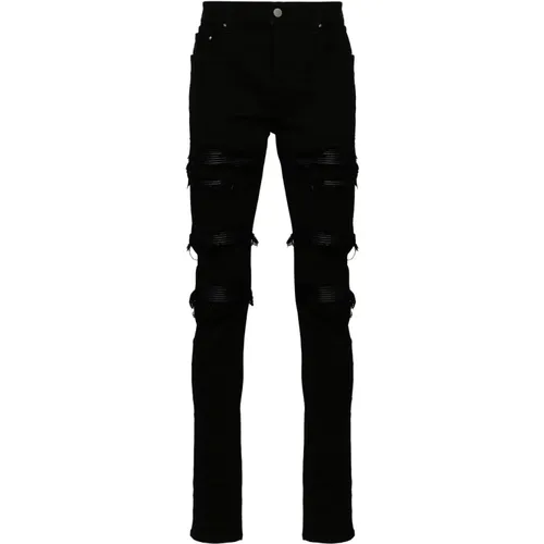 Leather Thrasher Jeans , male, Sizes: W34 - Amiri - Modalova