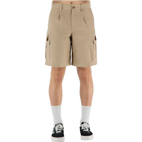 Linen Cargo Bermuda Shorts , male, Sizes: M - Burberry - Modalova