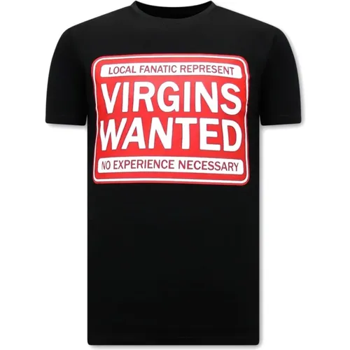 T-Shirt with Print Virgins Wanted , male, Sizes: XL, M, L, 2XL, S - Local Fanatic - Modalova
