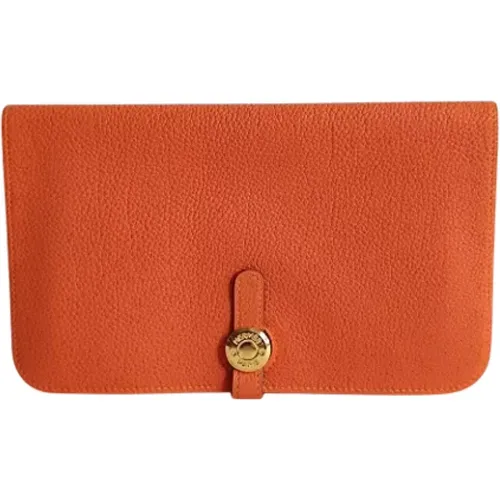 Pre-owned Leather clutches , female, Sizes: ONE SIZE - Hermès Vintage - Modalova