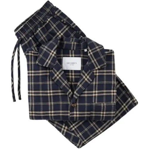 Classic Check Flannel Pyjama Set , male, Sizes: M - Les Deux - Modalova