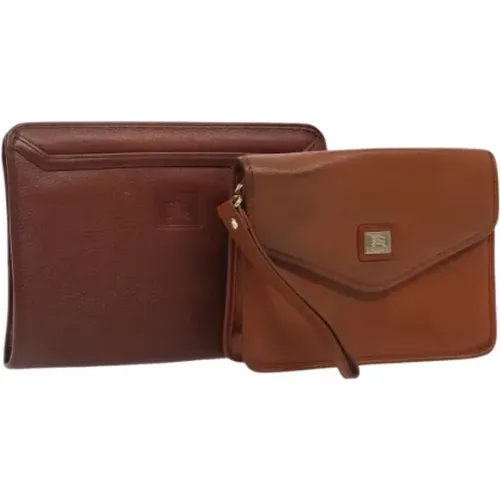 Pre-owned Leather clutches , female, Sizes: ONE SIZE - Burberry Vintage - Modalova