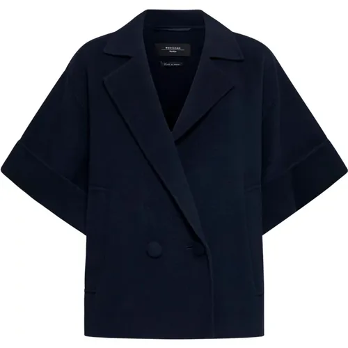 Navy Wool Coat , female, Sizes: S, M, 2XS, XS, 3XS - Max Mara Weekend - Modalova