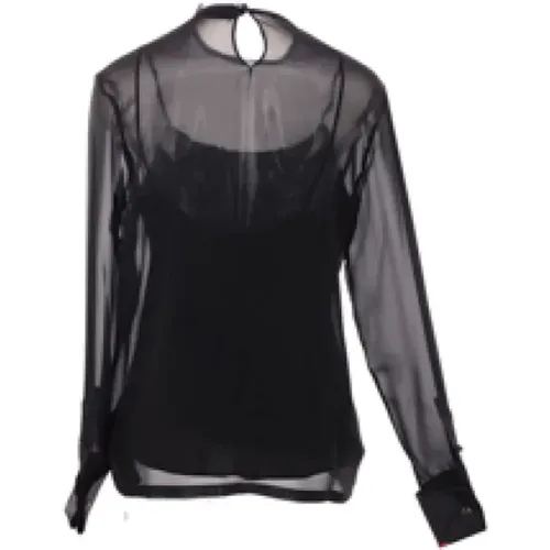 Silk Georgette Shirt with Satin Trims , female, Sizes: M, S, L - Max Mara - Modalova
