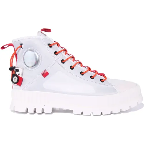 Reflective Mid-Cut Sneaker Boot , male, Sizes: 4 UK - Palladium - Modalova
