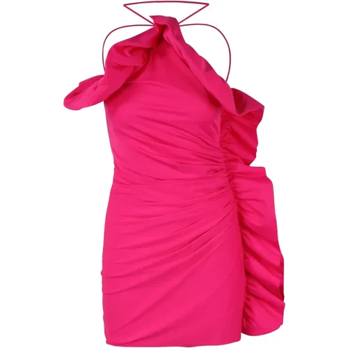Ruffled Mini Dress with Draped Stretch Jersey and Ruffles , female, Sizes: M - P.a.r.o.s.h. - Modalova