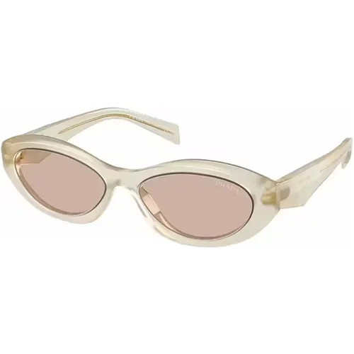 Opal Sunglasses with Light Brown Lenses , unisex, Sizes: 55 MM - Prada - Modalova