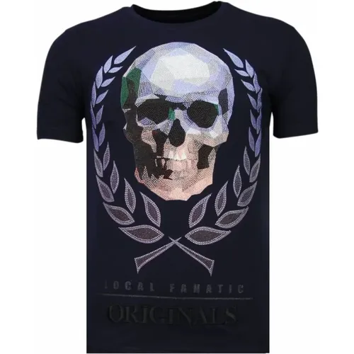 Skull Originals Rhinestone - Herren T-Shirt - 13-6224N , Herren, Größe: 2XL - Local Fanatic - Modalova