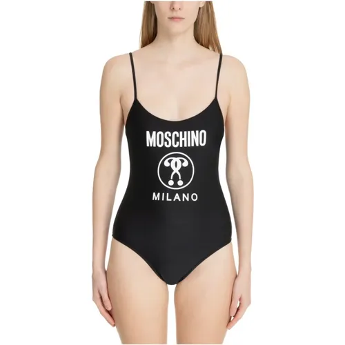 Swim Badeanzug,Schwarzer Milano Logo Print Badeanzug - Moschino - Modalova