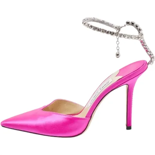 Pre-owned Satin heels , female, Sizes: 4 1/2 UK - Jimmy Choo Pre-owned - Modalova