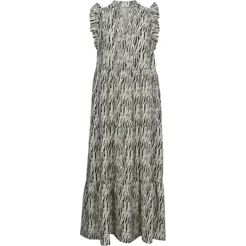 Ruffle Silhouette Dress Offwhite , female, Sizes: XS, M, L - Co'Couture - Modalova