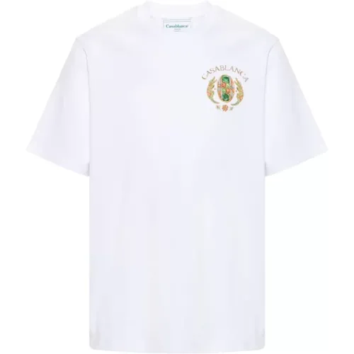 Classic Crew Neck Printed T-shirts and Polos , male, Sizes: L, 2XL - Casablanca - Modalova