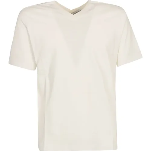 Weißes V-Ausschnitt T-Shirt für Männer , Herren, Größe: XS - Bottega Veneta - Modalova