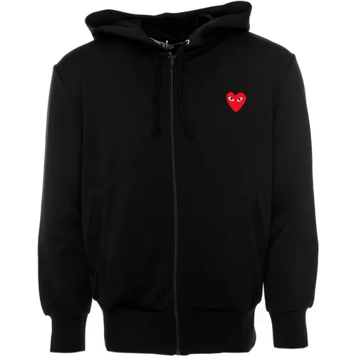 Hooded Zip Sweatshirt , male, Sizes: 2XL, XL, M - Comme des Garçons Play - Modalova