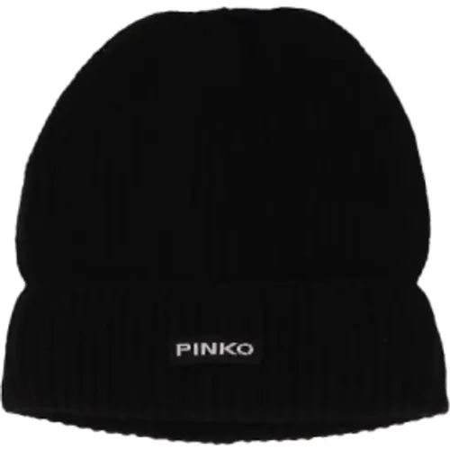 Logo Wool Cashmere Hat , female, Sizes: ONE SIZE - pinko - Modalova