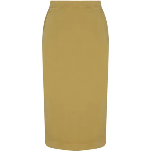 Mustard Gabardine Pencil Skirt , female, Sizes: XS, S, 2XS - Max Mara - Modalova