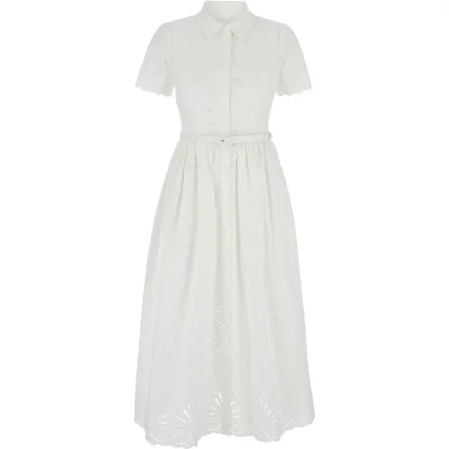 Weiße Sangallo Lange Kleid , Damen, Größe: XS - Self Portrait - Modalova