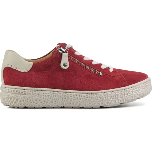 Rote Wildleder Sneakers , Damen, Größe: 37 1/2 EU - Hartjes - Modalova
