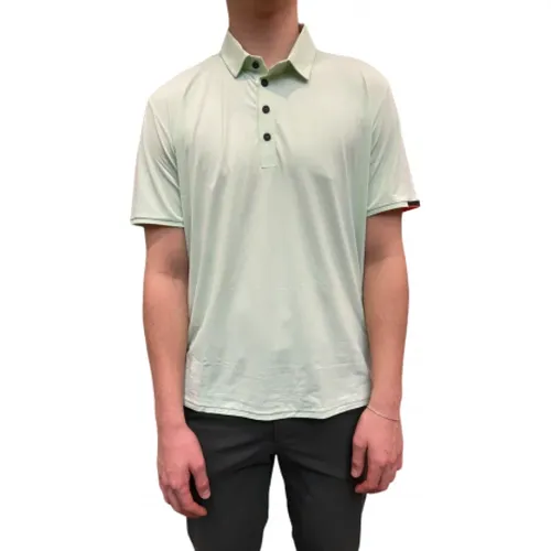 Mintgrünes Polo-Shirt mit orangefarbenem Piping , Herren, Größe: 2XL - RRD - Modalova