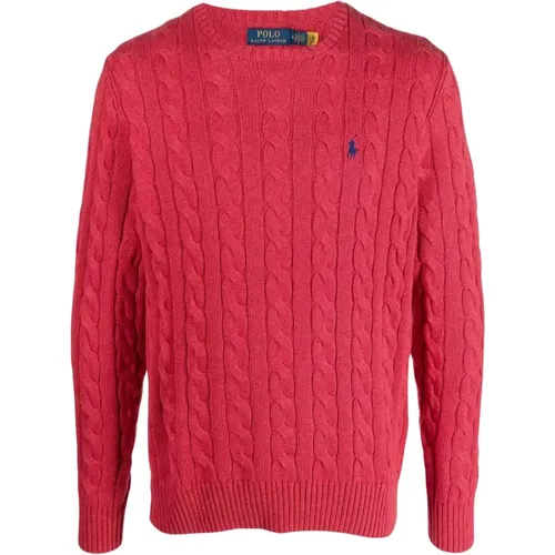 Cable-Knit Crewneck Sweater , male, Sizes: L - Polo Ralph Lauren - Modalova