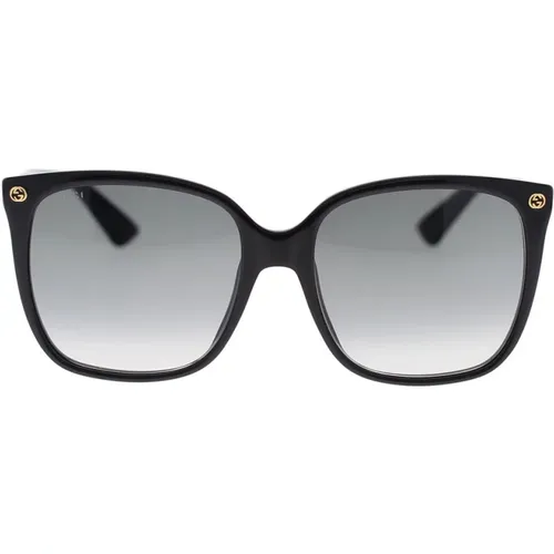 Trendige rechteckige Sonnenbrille mit Metalllogo , Damen, Größe: 57 MM - Gucci - Modalova